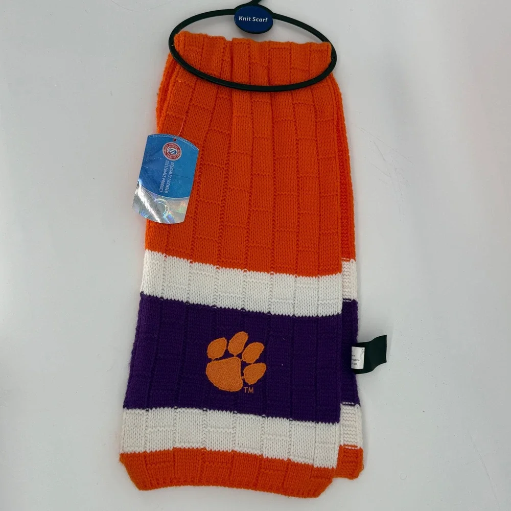 Clemson‎ Tigers NCAA Knit Scarf Orange Purple White Little Earth Productions NEW